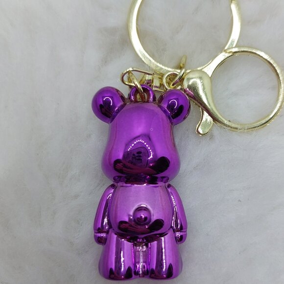 2/$19 Space Bear Metallic purple keychain - Picture 2 of 6